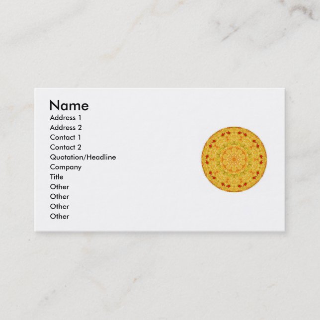 Zen Buddhist inspired mandela Business Cards (Front)