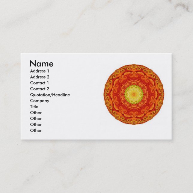 Zen Buddhist inspired mandela Business Cards (Front)