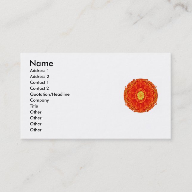 Zen Buddhist inspired mandela Business Cards (Front)