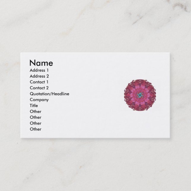 Zen Buddhist inspired sacred wheel Business Cards (Front)