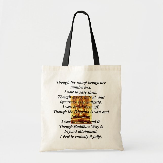 Zen Buddhist Vow Tote Bag (Front)