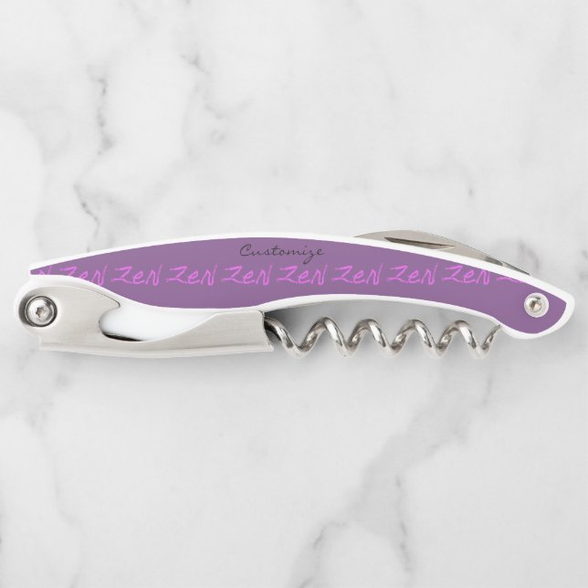 zen calligraphy Thunder_Cove pink/purple Waiter's Corkscrew (Front)