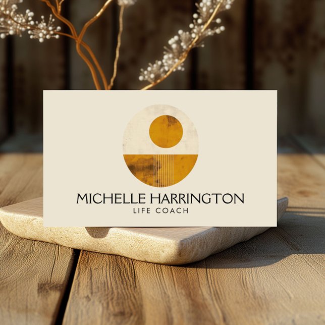 Zen Calm Midcentury Design for Life Coaches, Yoga Business Card (Creator Uploaded)