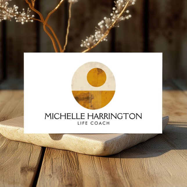 Zen Calm Midcentury Design Life Coaches, Yoga Business Card (Creator Uploaded)