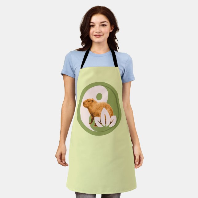 Zen Capybara Yin Yang Apron (Worn)