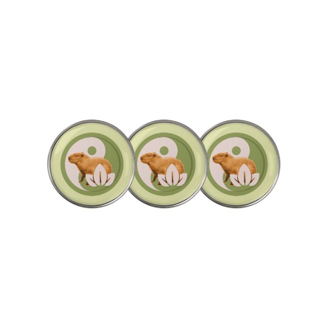 Zen Capybara Yin Yang Golf Ball Marker (3 Up)