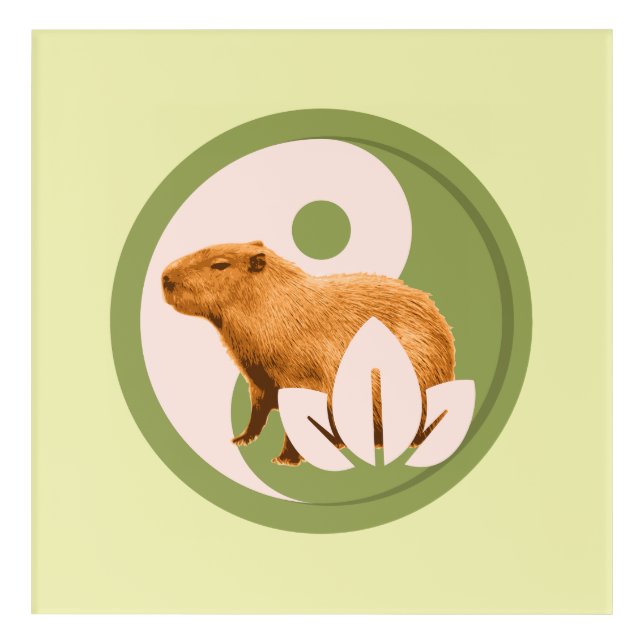 Zen Capybara Yin Yang Peaceful Nature Acrylic Print (Front)