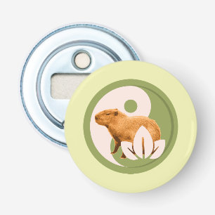 Zen Capybara Yin Yang Peaceful Nature Art Bottle Opener