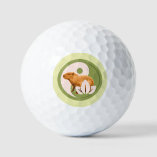 Zen Capybara Yin Yang Peaceful Nature Art Golf Balls
