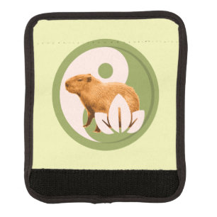 Zen Capybara Yin Yang Peaceful Nature Art Luggage Handle Wrap
