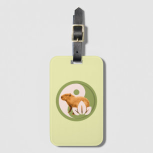 Zen Capybara Yin Yang Peaceful Nature Art Luggage Tag