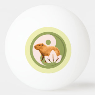 Zen Capybara Yin Yang Peaceful Nature Art Ping Pong Ball