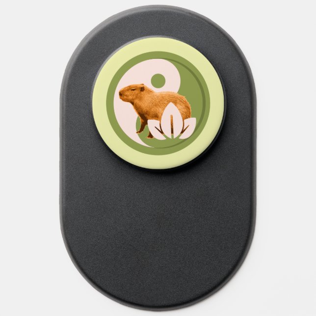 Zen Capybara Yin Yang Peaceful Nature Art PopSocket (Popsocket)
