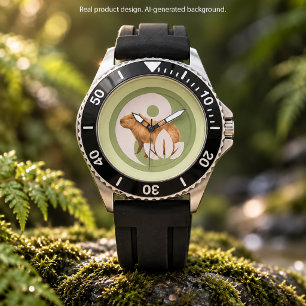 Zen Capybara Yin Yang Peaceful Nature Art Watch