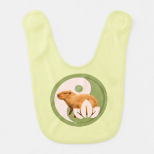 Zen Capybara Yin Yang Peaceful Nature Baby Bib