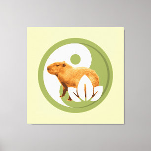 Zen Capybara Yin Yang Peaceful Nature Canvas Print