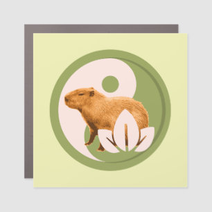 Zen Capybara Yin Yang Peaceful Nature Car Magnet