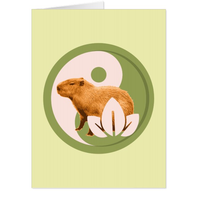 Zen Capybara Yin Yang Peaceful Nature Card (Front)