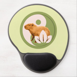 Zen Capybara Yin Yang Peaceful Nature Gel Mouse Pad