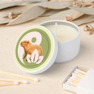 Zen Capybara Yin Yang Peaceful Nature Mini Candle Favors