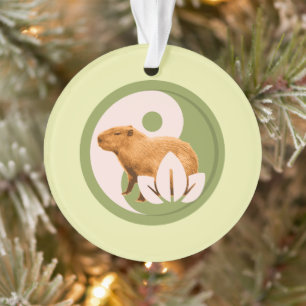 Zen Capybara Yin Yang Peaceful Nature Ornament