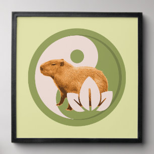 Zen Capybara Yin Yang Peaceful Nature Peel And Stick Photo Tile