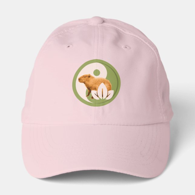 Zen Capybara Yin Yang Peaceful Nature Performance Cap (Front)