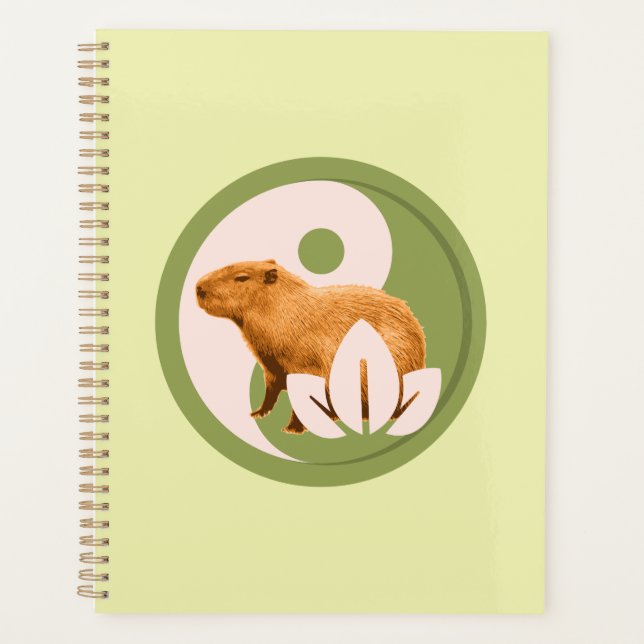 Zen Capybara Yin Yang Peaceful Nature Planner (Front)