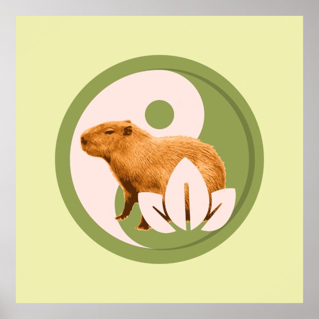 Zen Capybara Yin Yang Peaceful Nature Poster (Front)