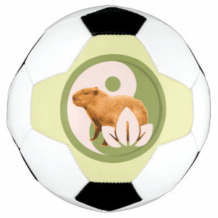 Zen Capybara Yin Yang Peaceful Nature Soccer Ball