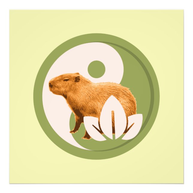 Zen Capybara Yin Yang Photo Print (Front)