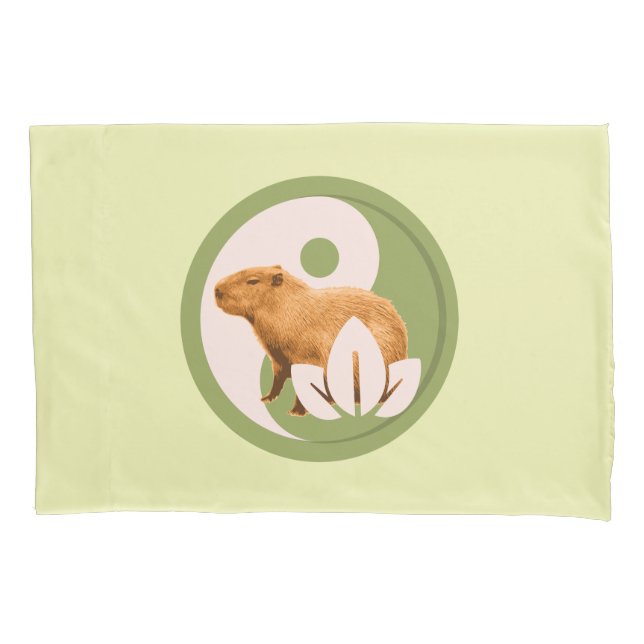 Zen Capybara Yin Yang Pillow Case (Front)