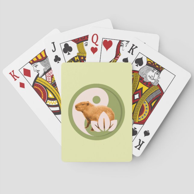 Zen Capybara Yin Yang Poker Cards (Back)
