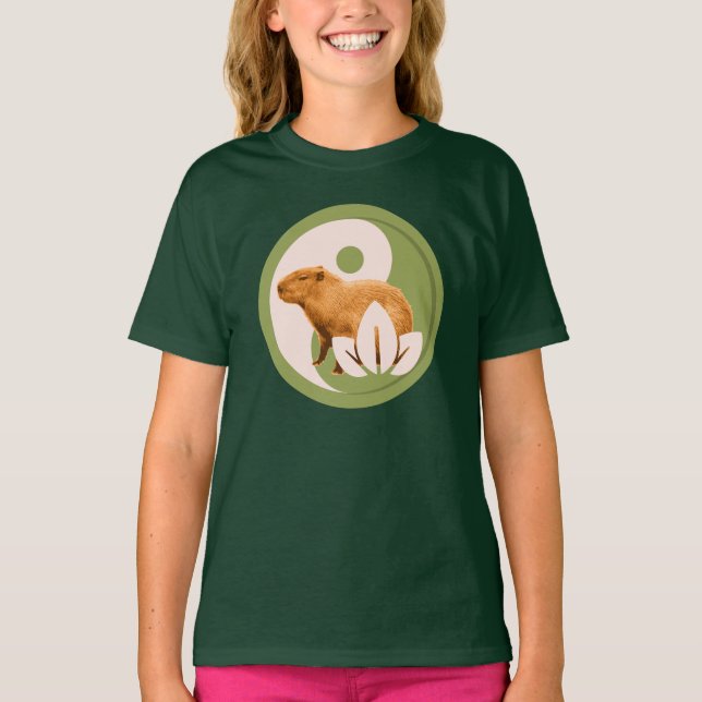 Zen Capybara Yin Yang T-Shirt (Front)