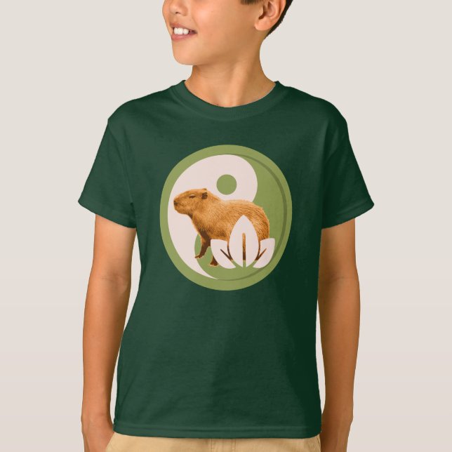 Zen Capybara Yin Yang T-Shirt (Front)
