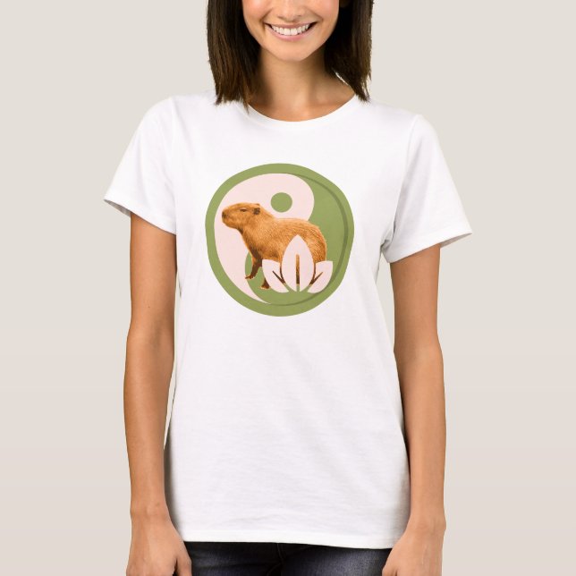 Zen Capybara Yin Yang T-Shirt (Front)