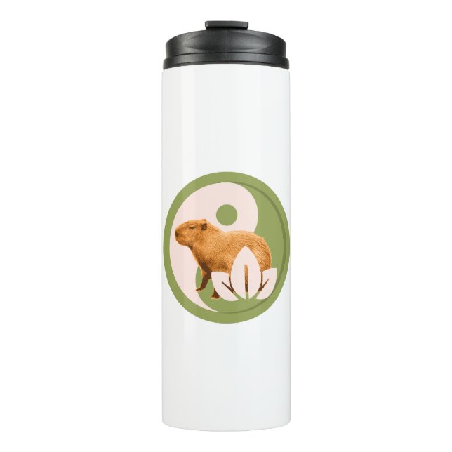 Zen Capybara Yin Yang Thermal Tumbler (Front)