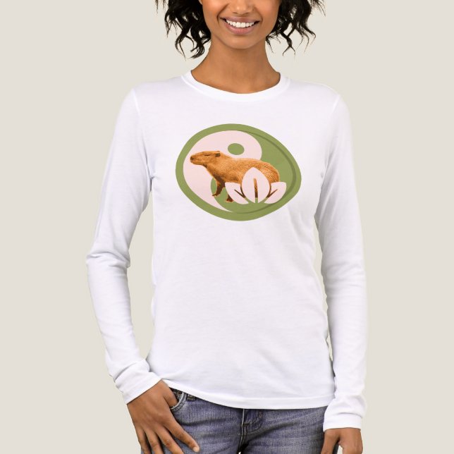 Zen Capybara Yin Yang Tri-Blend Shirt (Front)
