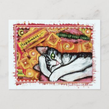 Zen Cat Art Postcard by jamiecreates1 at Zazzle