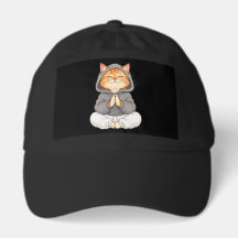 Zen Cat in Hoodie – Cute Meditating Cartoon Cat