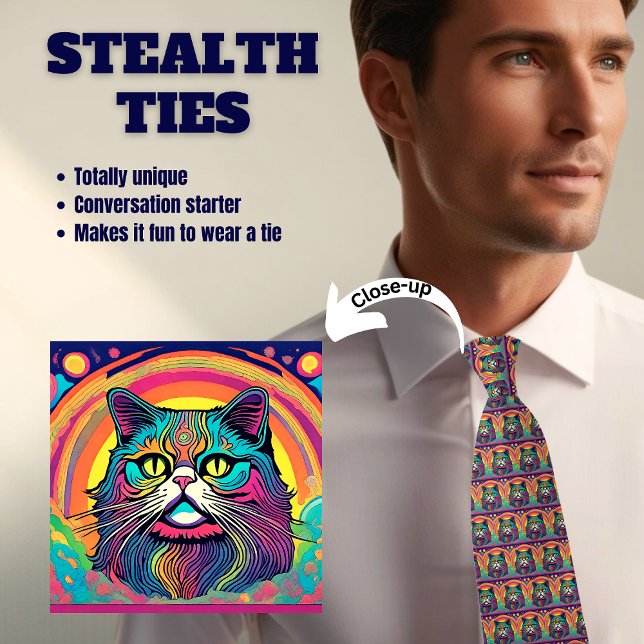 Zen Cat Stealth Novelty Neck Tie (Creator Uploaded)
