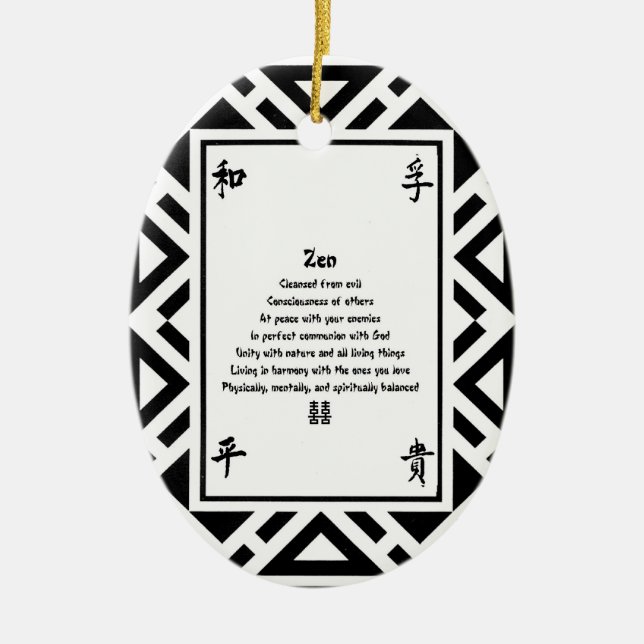 Zen Ceramic Ornament (Front)
