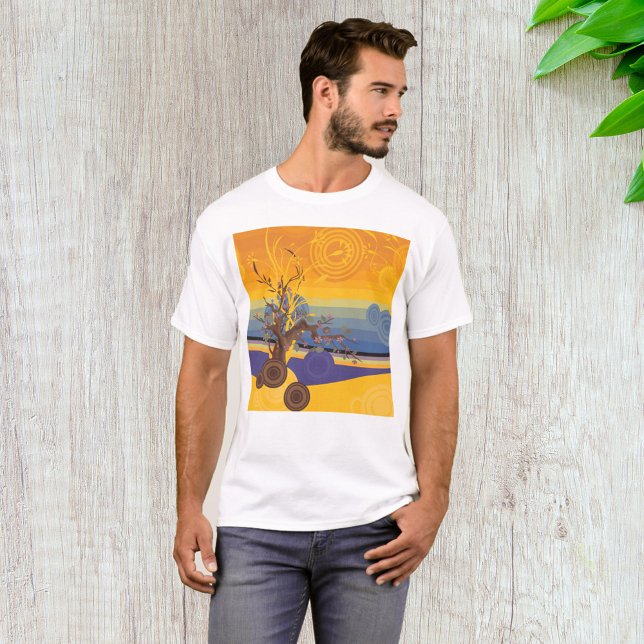 Zen Cherry Blossom Tree Abstract Sunset Art T-Shirt (Creator Uploaded)