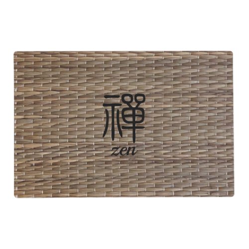 Zen Chinese calligraphy on tatami Placemat