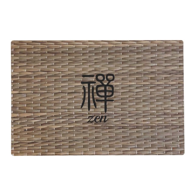 Zen Chinese calligraphy on tatami Placemat (Front)