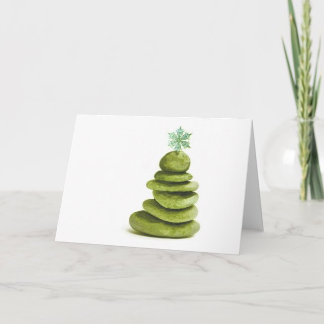 Zen Christmas Tree Holiday Card (Front)