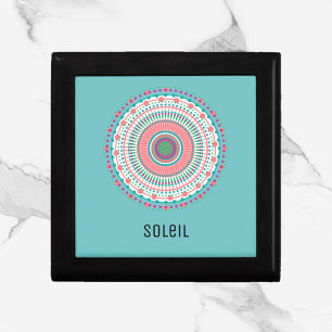 Zen Circle Blue Green Mandala Gift Box