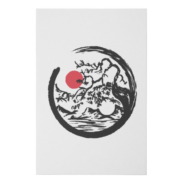Zen Circle Buddhism Faux Canvas Print (Front)