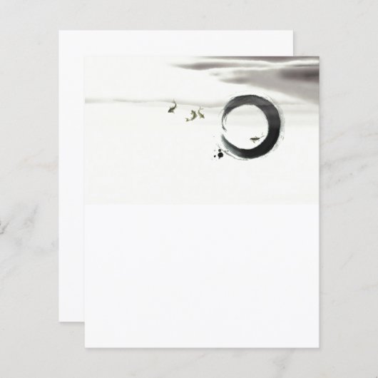 Zen Circle Enso Koi Brush Painting Art (Front/Back)