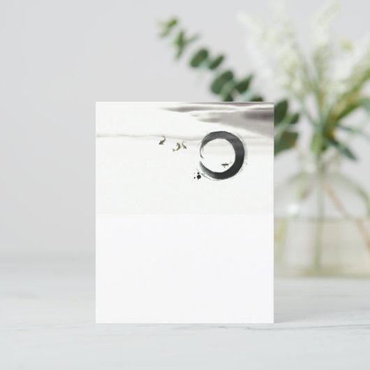 Zen Circle Enso Koi Brush Painting Art (Standing Front)